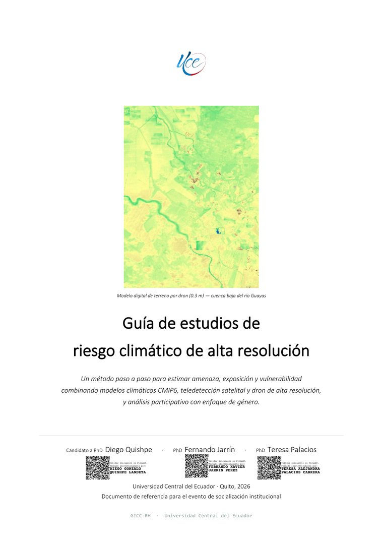 Portada de la Guía de estudios de riesgo climático de alta resolución